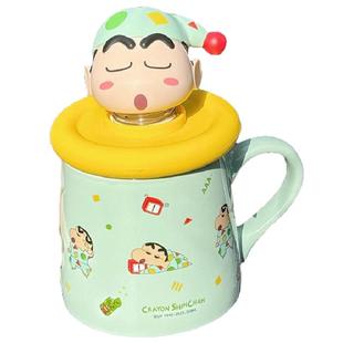 蜡笔小新高颜值马克杯宿舍早餐杯女闺蜜陶瓷杯大容量咖啡随手杯子