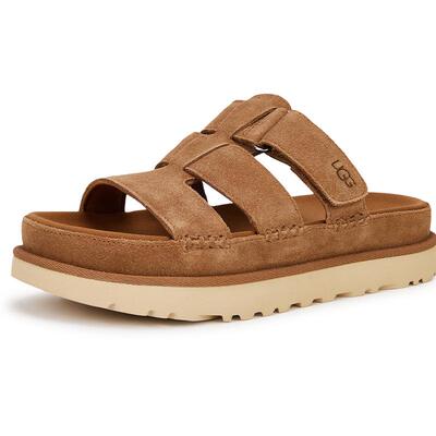 UGG厚底露趾简约魔术贴休闲拖鞋