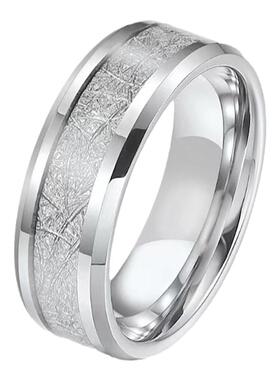 钛钢雾凇纹戒指潮小众个性简约食指男士情侣指环戒子轻奢时尚素款