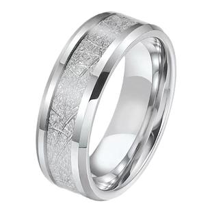 钛钢雾凇纹戒指潮小众个性简约食指男士情侣指环戒子轻奢时尚素款