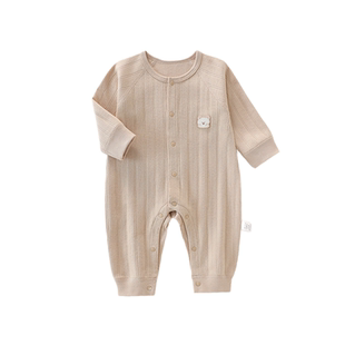新生儿春季纯棉连体衣满月宝宝衣服A类场次爬爬服新生儿打底睡衣