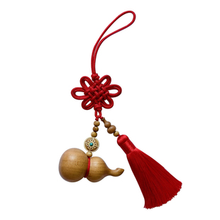 老桃木葫芦大门对门挂件卧室厨房阳台红色中国结流苏室内招财挂饰