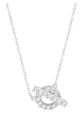 AURA小Q字母925纯银满钻锁骨链