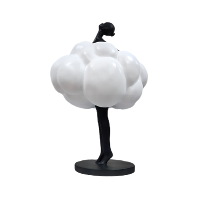 创意云朵女孩人物雕塑树脂摆件