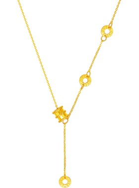 周六福5G黄金计价项链小蛮腰足金套链时尚锁骨链节日礼物