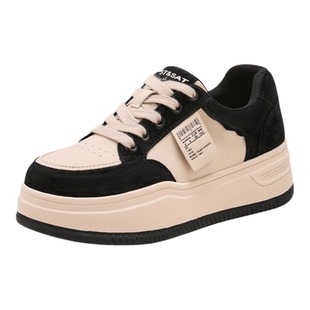 星期六女鞋厚底板鞋女款2025新款冬季软底增高运动鞋子黑白熊猫鞋