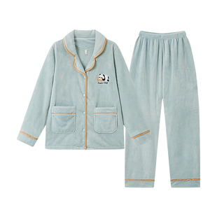 南极人睡衣女珊瑚绒冬季加厚加绒保暖法兰绒家居服套装新款可外穿