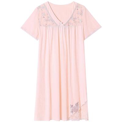 夏季睡裙女中年妈妈精美女款睡衣