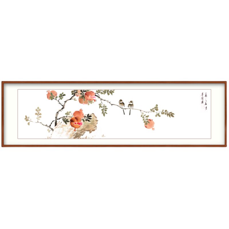 钦若客厅新中式手绘国画装饰画