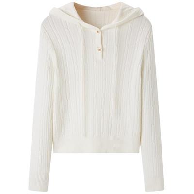 【商场同款】太平鸟女装2023年冬季款连帽毛套衫A1EBD4323