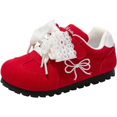 女童黑色德训板鞋2025秋季新款