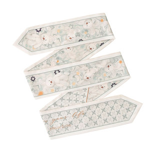 兔年限定 设计师原创可爱丝巾绑包小长条编发丝带女腰带两用发带