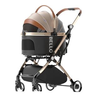 Bello W1宠物推车铝合金狗狗手推犬PU轮外出行车包分离折叠户