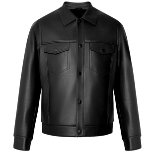 【绵羊皮】利郎官方真皮皮衣男士2025秋冬商务翻领皮夹克外套男装