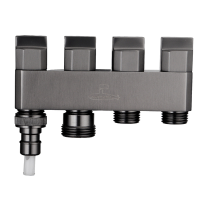 潜水艇一进四出角阀铜加厚四通分水器卫生间阳台洗衣机龙头分水阀