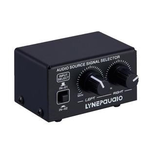 2进1出 音源信号选择切换器 耳机音箱切换器 输出音量调节 无损耗