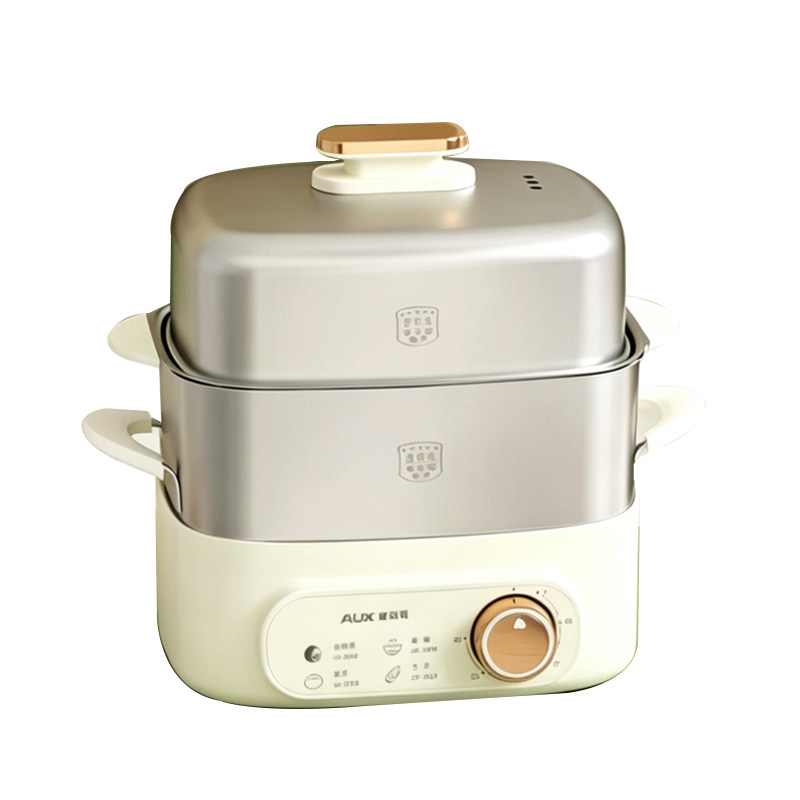 奥克斯煮蛋器蒸蛋器家用小型宿舍定时自动断电不锈钢电蒸锅早餐机