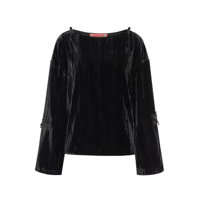 糖心旦TANGXINDAN一字领宽袖上衣