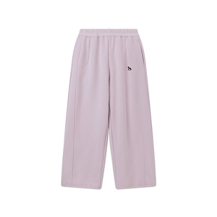 布丁哈鲁春装女童童装洋气裤子2026春季新款儿童简约刺绣卫裤