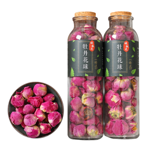 选自洛阳干牡丹花茶叶特级天然花球养宫茶美容花草泡水茶玻璃瓶装