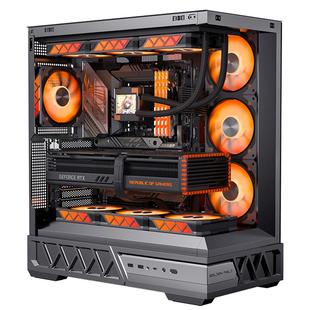 金河田平行世界机箱台式机ATX白色水冷侧透无立柱海景房电脑机箱