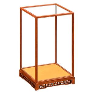 红木宝笼玻璃罩展示盒观音佛像摆件防尘罩玻璃罩子透明展示罩定制