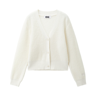 GC2026春季新款毛衣女羊毛外套品牌刺绣V领宽松针织开衫12355611
