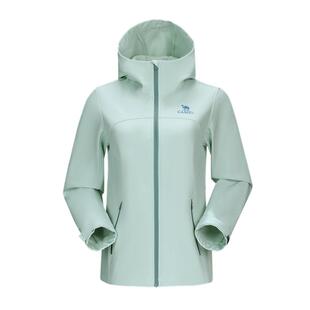 骆驼户外软壳衣女2026春季新款防泼水薄绒运动服外套服徒步登山服