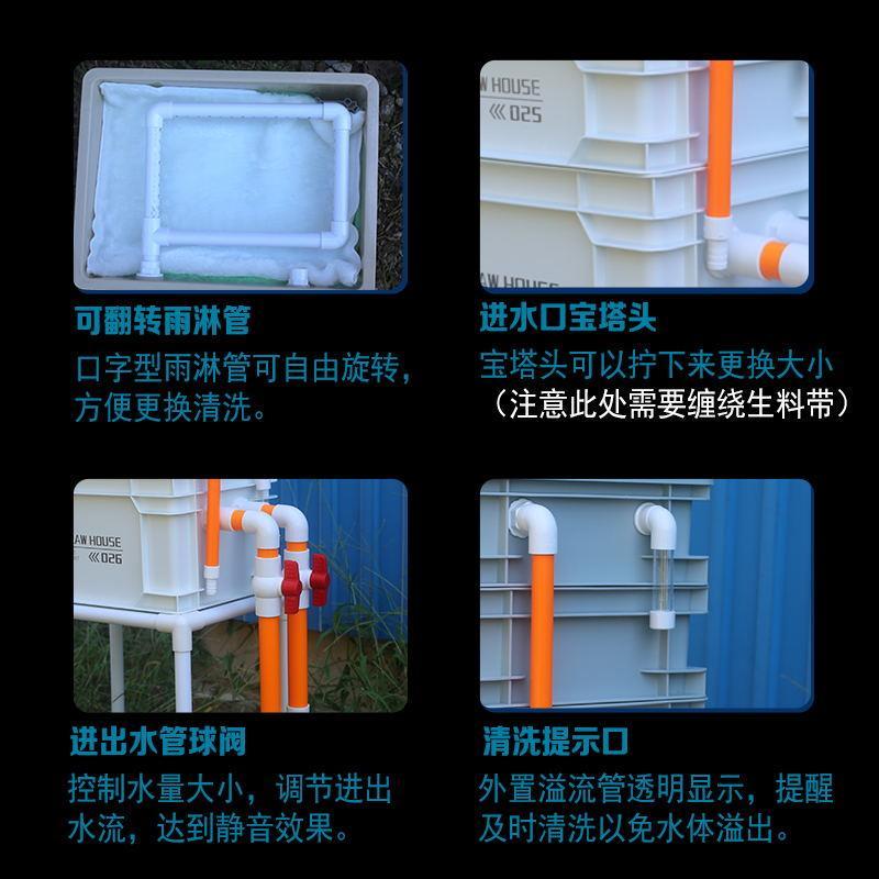 鱼缸过滤器周转箱过滤箱滴流过滤盒水循环系统家庭鱼池过滤器小型