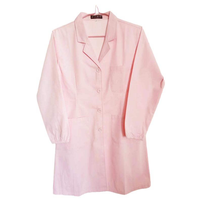 建超服饰秋款粉色大褂美容师幼师护士服实验服药房工作服长短袖