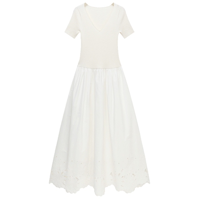 OCHIRLY欧时力镂空绣花A字长裙