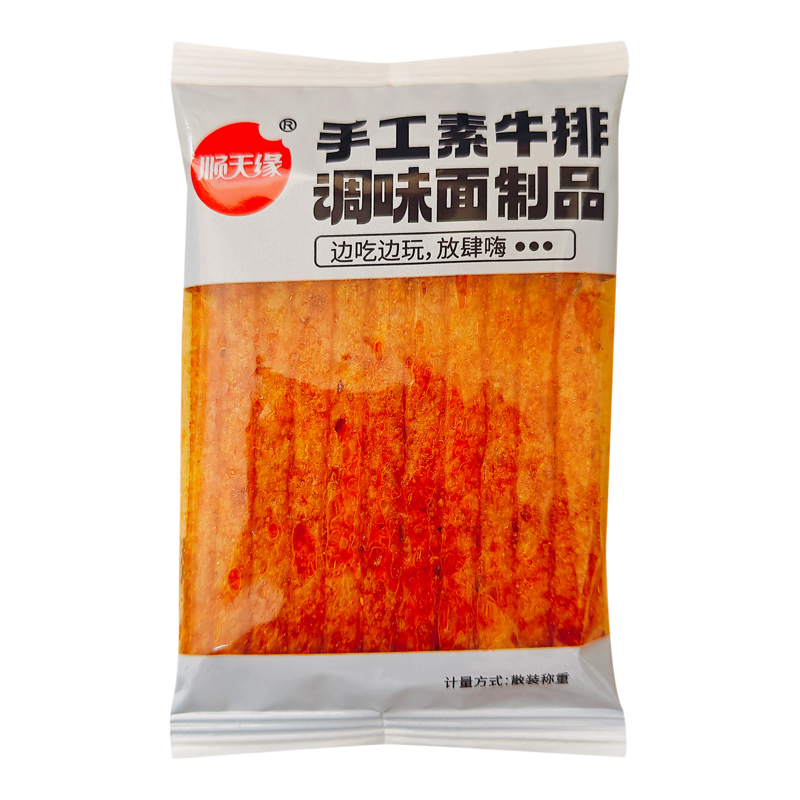 顺天缘手工素牛排袋装甜辣辣条