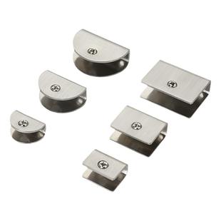 不锈钢玻璃固定卡槽卫生间置物架固定器卡扣瓷砖夹子隔层板夹配件