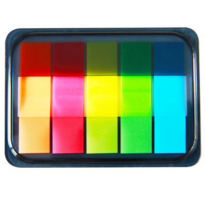 得力标记号防水书签纸页码荧光膜