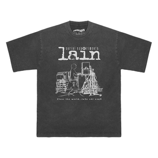 玲音 Serial Experiments Lain 短袖T恤纯棉水洗休闲长袖T-Shirt