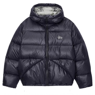 阿伦777 Stussy Down Parka Ripstop 24FW连帽拉链800蓬羽绒服男