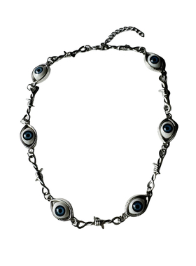 夸张小众恶魔之眼Y2K拼接颈链