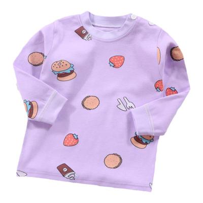 儿童纯棉圆领打底衫上衣秋衣睡衣