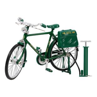 二八大杠自行车拼装模型diy手工复古老式邮政单车摆件合金车玩具