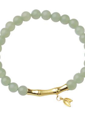 古风天然和田玉竹节手链女素雅小清新节节高升手镯个性手串礼物女