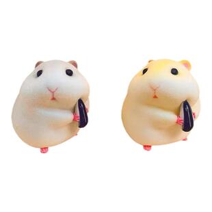 仓鼠盲盒吃货克拉克空想造物萌物潮玩植绒公仔治愈系汽车摆件手办