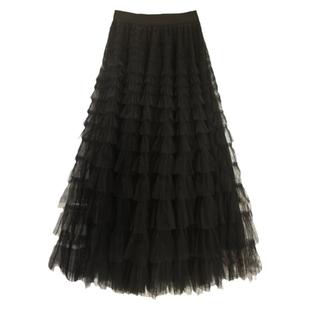 蛋糕裙秋冬季新款2025半身长裙A字网纱裙冬裙半裙巨好看半身裙子