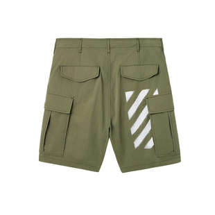 OFF-WHITE™情侣装新款宽松工装裤短裤帅气潮酷斜纹装饰阔腿裤