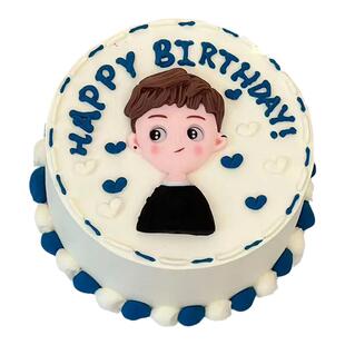 烘焙蛋糕装饰摆件乘风破浪未来可期软陶耳钉黑衣男孩男神生日插件