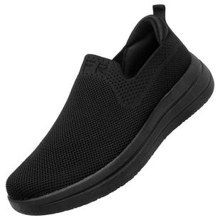 强人3515新式消防布鞋全黑上班工作鞋子通勤鞋一脚蹬舒适透气大码