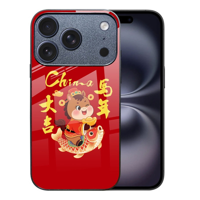 A56苹果17马年SamsungS25+三星S23ultra手机壳26加S24fe新年22u男54玻璃53case55适用16plus女21过年15春节20