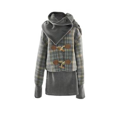 soolrok松未韵一牛角扣上衣套装