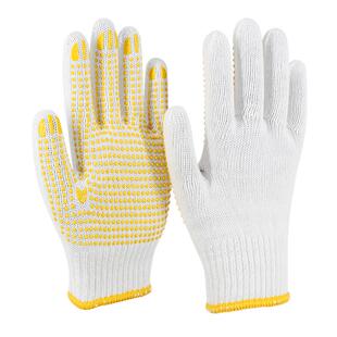 回力手套劳保耐磨工作点胶防滑棉纱加厚透气棉线劳动男女工地干活