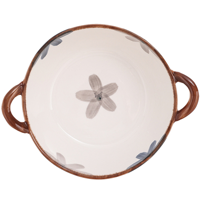 日式双耳朵陶瓷碗吃面碗家用