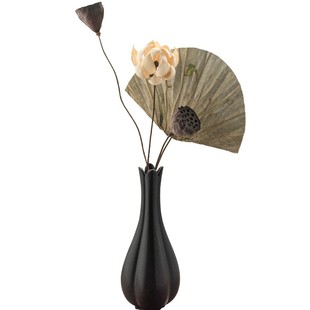 新中式水仙瓶宋代禅意干花插花景德镇陶瓷花瓶客厅装饰品古风摆件